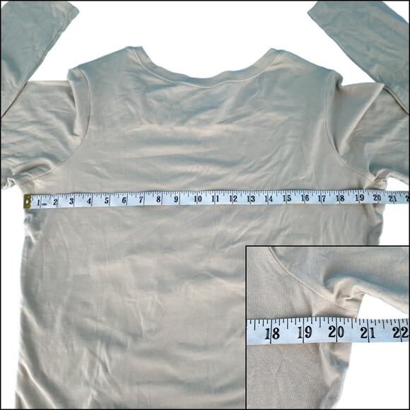 Dots Gold Butterfly Beige Long Sleeve Crew Neck 95% Cotton Plus Size 1X Beige - Picture 12 of 14